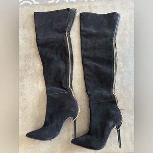 NEW Elegant Black Over-the-Knee Boots 35